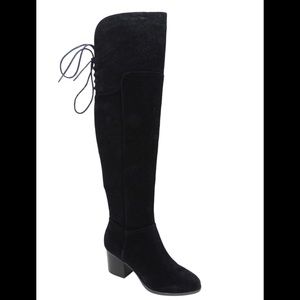 Aldo Black Suede Jeffres Over The Knee Boot